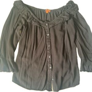 Black Off-Shoulder Women's Top